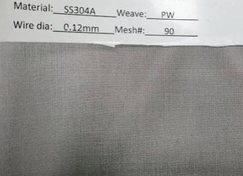 Stainless Steel Woven Wire Mesh with 90mesh